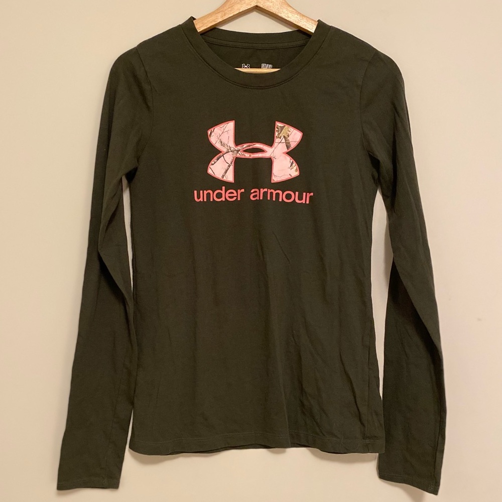 Under Armour Long Sleeve with pink camo logo